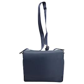 Louis Vuitton-Louis Vuitton PM Taiga Roman Messenger Bag aus blauem Leder-Blau