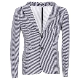 Giorgio Armani-Giorgio Armani Patterned Coat in Grey Polyester-Grey