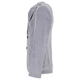 Giorgio Armani-Giorgio Armani Patterned Coat in Grey Polyester-Grey