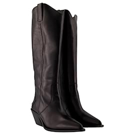 Anine Bing-Tall Tania Boots - Anine Bing - Leather - Black-Black