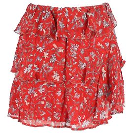 Iro Mini Saia Estampada em Viscose Vermelha Vermelho