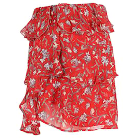 Iro-Iro Printed Mini Skirt in Red Viscose-Other