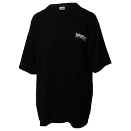 Balenciaga-Balenciaga Oversized Political Statement Logo in Black Cotton-Black