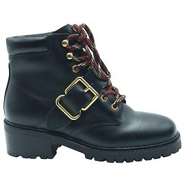 Anfibi Sandro Buckle in Pelle Nera Nero