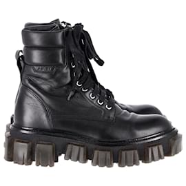 Amiri-Amiri Combat Boots in Black Leather-Black