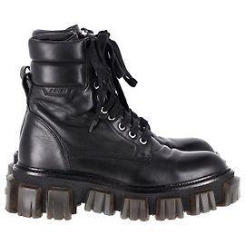 Bottes de combat Amiri en cuir noir Noir