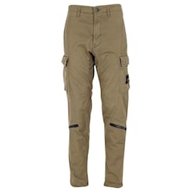 Stone Island-Stone Island Cargo Pants in Olive Green Cotton-Green,Olive green
