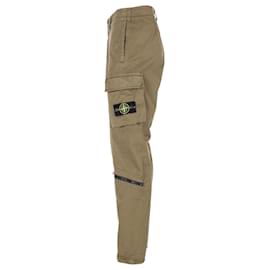 Stone Island-Stone Island Cargo Pants in Olive Green Cotton-Green,Olive green