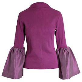 Haut à col roulé et manches bouffantes Marques Almeida en coton biologique violet Violet