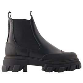 Botas Chelsea bajas - Ganni - Piel - Negro Negro