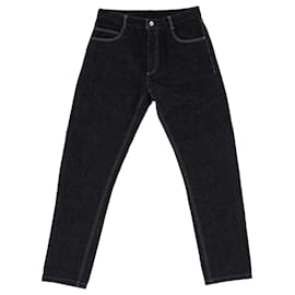 Bottega Veneta-Bottega Veneta Straight Leg Denim Jeans in Navy Blue Cotton-Navy blue