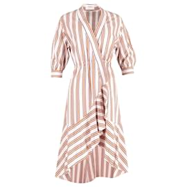Ba&Sh-Ba&Sh Nastasia Ruffled Striped Wrap Dress In Multicolor Viscose-Other