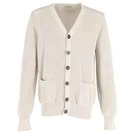Burberry-Burberry Buttoned Cardigan in Beige Cotton-Beige