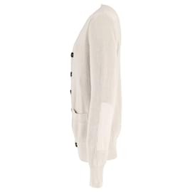 Burberry-Burberry Buttoned Cardigan in Beige Cotton-Beige