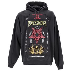 Vêtements Vetements J'adore Hardcore Print Kapuzenpullover aus schwarzer Baumwolle Schwarz