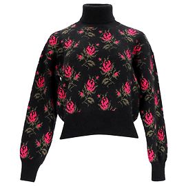 Pull tricoté à col roulé Red Valentino en coton à imprimé floral Multicolore
