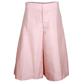 Marni-Pantaloni culotte a gamba larga Marni in cotone rosa-Altro