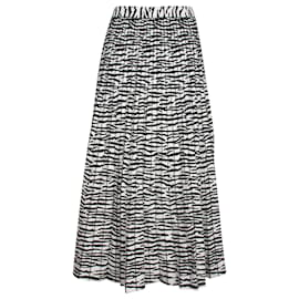 Proenza Schouler-Proenza Schouler Pleated Zebra Midi Skirt in Animal Print Viscose-Other