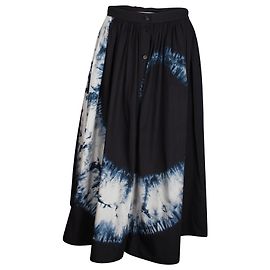 Falda midi Christian Dior Tie-Dye de algodón azul marino Azul Azul marino