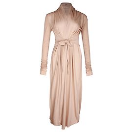 Robe de manga comprida Rick Owens em viscose nude Marrom Carne