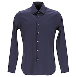 Prada-Camicia classica Prada in cotone blu navy-Blu,Blu navy