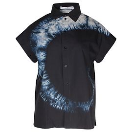 Camicia a maniche corte Christian Dior Tie-Dye in cotone blu navy Blu Blu navy