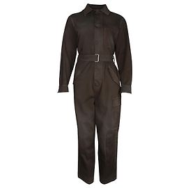 Christian Dior Jumpsuit mit Gürtel aus dunkelgrüner Baumwolle Grün