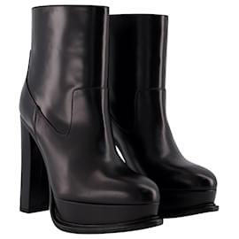 Alexander Mcqueen-Ankle Boots - Alexander McQueen - Leather - Black-Black