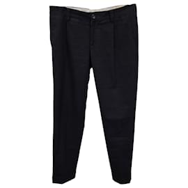 Brunello Cucinelli-Pantalon à carreaux Brunello Cucinelli en laine noire-Noir