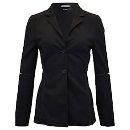Jacquemus-Jacquemus La Veste Melo Open-Back Jacket in Black Virgin Wool-Black