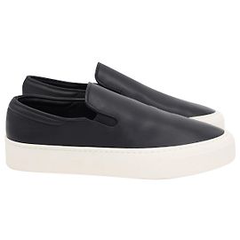 The Row Marie H Slip-On-Sneaker aus schwarzem Leder Schwarz