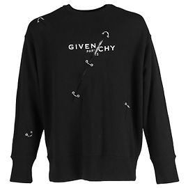 Pull à œillets et logo Givenchy en coton noir Autre