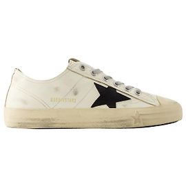 Golden Goose Deluxe Brand V-Étoile 2 Baskets - Golden Goose - Cuir - Blanc Sale/ black Blanc