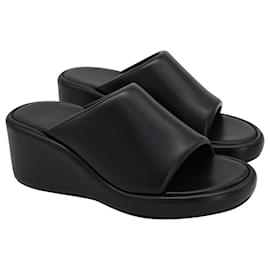 Balenciaga-Balenciaga Rise Wedge Sandals in Black Nappa Leather-Black