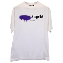 Palm Angels-Palm Angels London Sprayed T-shirt in White Cotton-Other