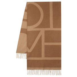 Totême Monogram Jacquard Scarf - Toteme - Wool - Brown Brown