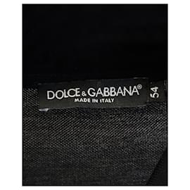 Dolce & Gabbana-Dolce & Gabbana Pique Poloshirt m/ DG-Wappen aus schwarzer Baumwolle-Schwarz
