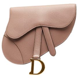 Dior Braune Sattelgürteltasche aus Leder Braun Fleisch