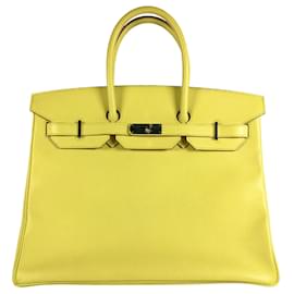 Hermès-Jaune Hermès 2013 Epsom Birkin Retourné 35-Jaune