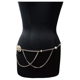 RARE Authentic Chanel Grey Ruthenium CC Cream Black Pearl Long Pearl  Necklace