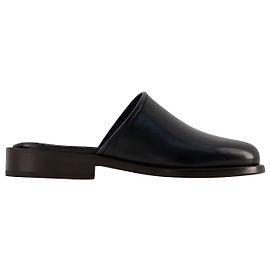 Square Mules - Lemaire - Leather - Black Black