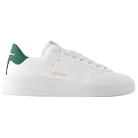 Golden Goose Deluxe Brand-Pure Star Sneakers - Golden Goose - Leather - White/ green-White
