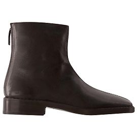Piped Zipped Boots - Lemaire - Leather - Mushroom Black