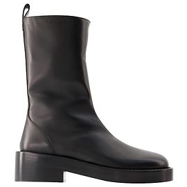 Stiefeletten mit Reißverschluss – Courreges – Leder – Schwarz Schwarz