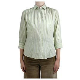 Loro Piana Grün gestreiftes Hemd – Größe IT 40 Grün