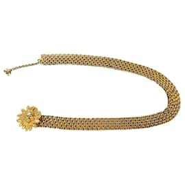 Chanel-Raro cinturón de metal con cabeza de león dorado CHANEL vintage icónico-Gold hardware