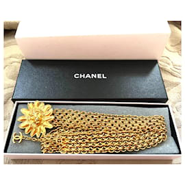 Chanel-Rare Ceinture iconique vintage CHANEL  métal tête de lion doré-Bijouterie dorée