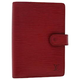 Louis Vuitton-LOUIS VUITTON Epi Agenda PM Tagesplaner Cover Rot R.20057 LV Auth 48867-Rot