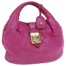 Miu Miu-Miu Miu Hand Bag Leather Pink Auth am4820-Pink