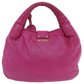 Miu Miu-Miu Miu Bolsa de mão couro rosa Auth am4820-Rosa